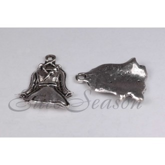 Подвеска мет.№623 15х24мм цв.Silver (цена за 1шт)